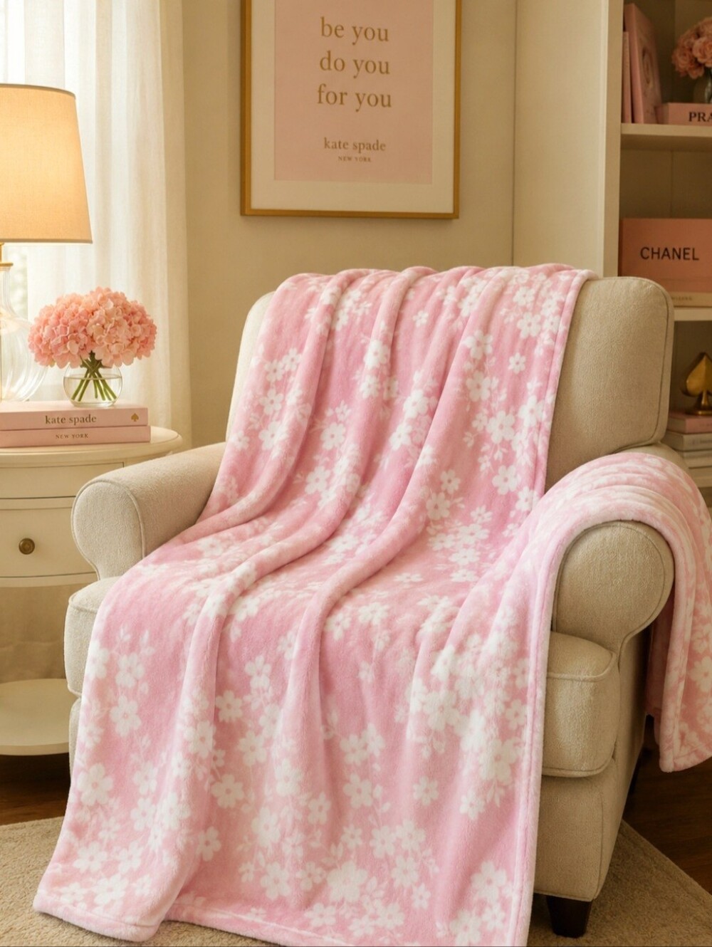 Kate Spade Sweet Floral Plush Throw Blanket